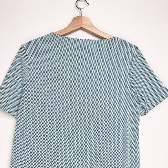 COS Textured Short Sleeve Swing Shift Dress | Blue Green | SZ S - Picture 5 of 8
